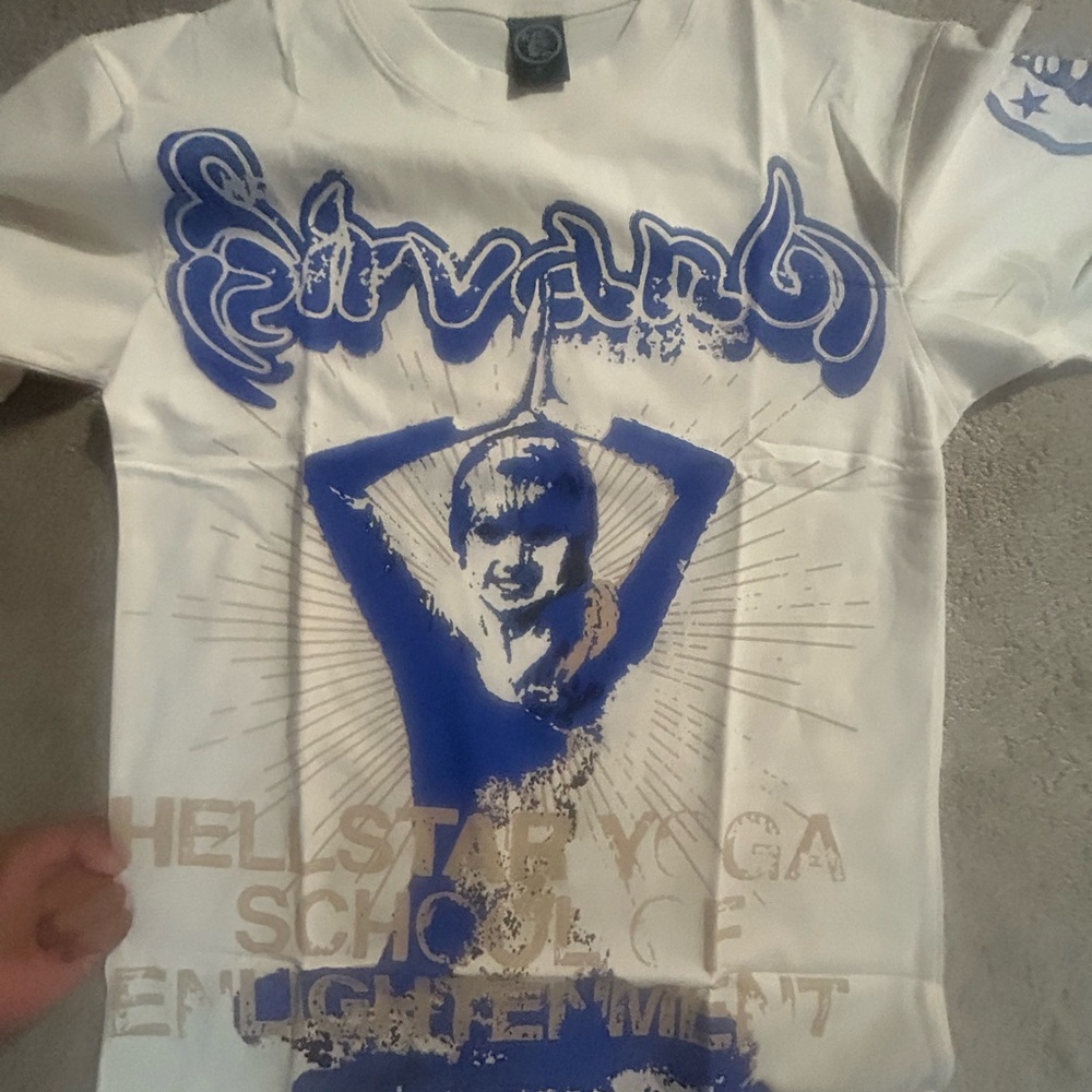 Blue yoga hellstar tee authentic nfc scan shirt